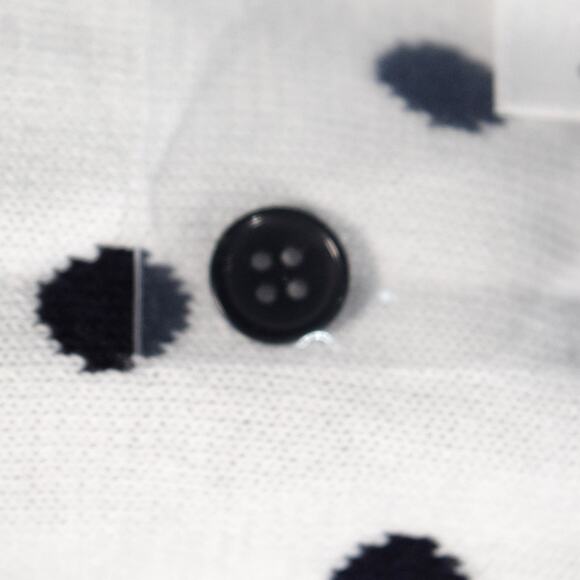 NEW Talbots Cardigan Navy White Polka Dot Reverse Pattern Inside 3/4 Sleeve Sz S - Picture 9 of 11